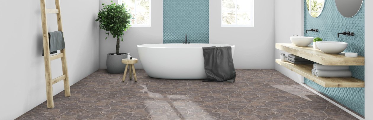 PVC-Bodenbelag in Steinoptik