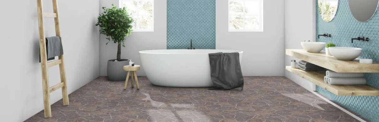 PVC-Bodenbelag in Steinoptik