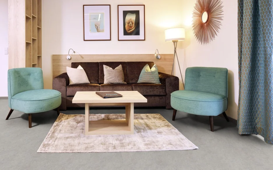 Wohnzimmerboden in Steinoptik