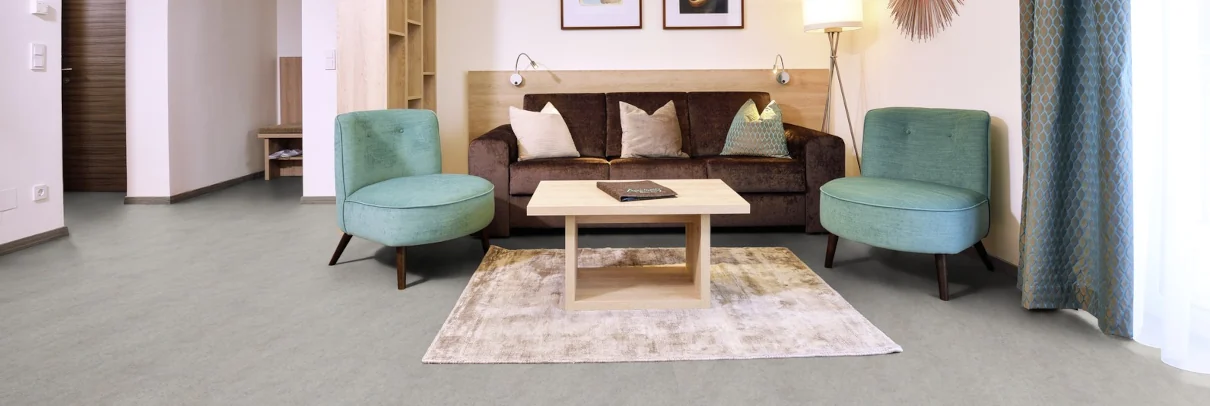 Wohnzimmerboden in Steinoptik