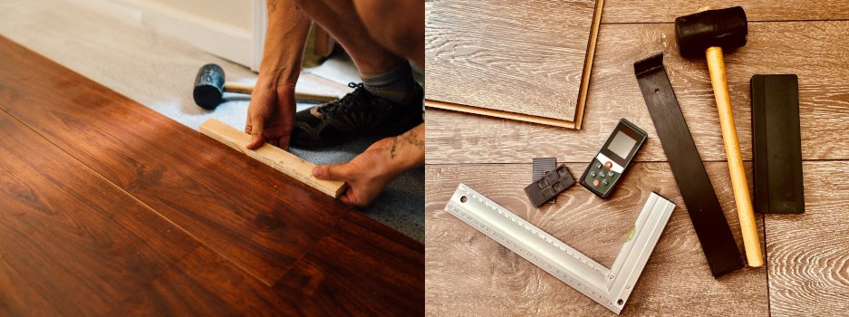Fertigparkett verlegen mit Werkzeug