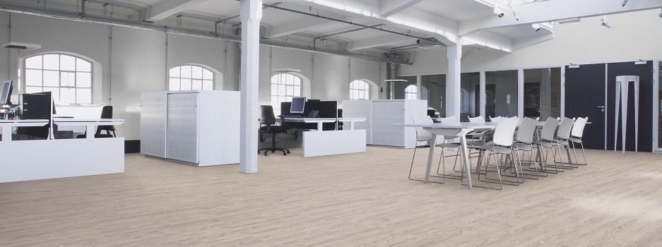 Linoleum in Holzoptik hell