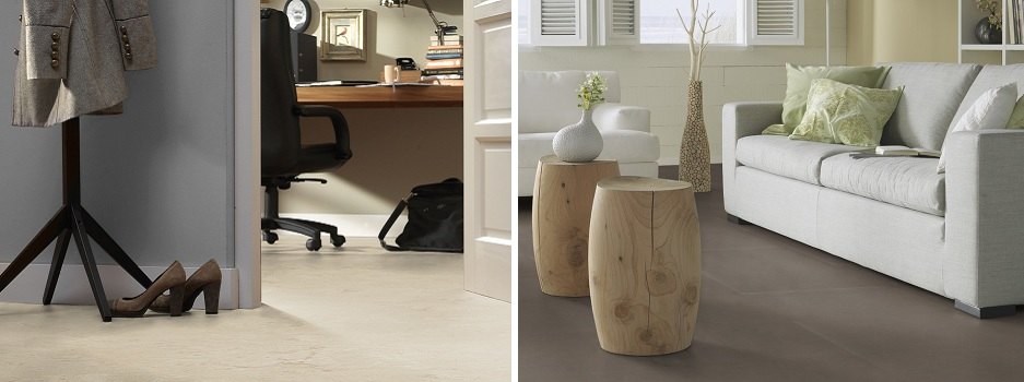 Linoleumfliesen in Steinoptik