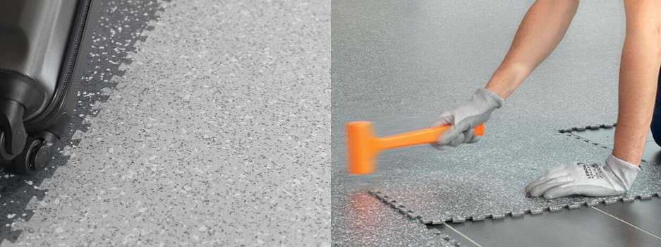 PVC-Boden mit Schwalbenschwanzprofil