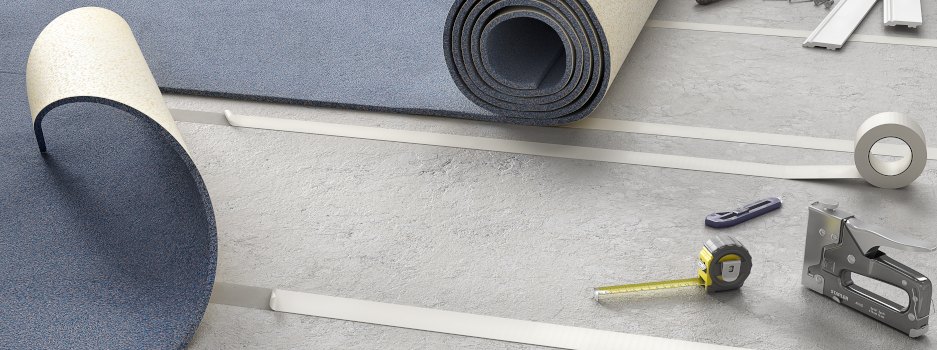 Teppichboden mit Klebeband fixieren