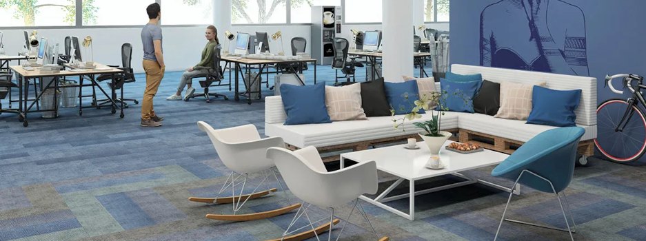 Teppichbodenbelag im Großraumbüro