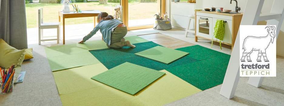 Teppichfliesen zum losen Verlegen