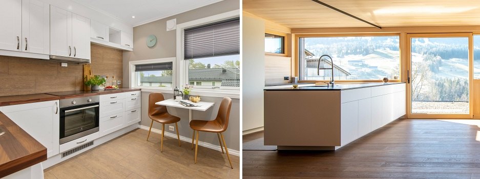 Vinylboden unter Küchenmöbeln