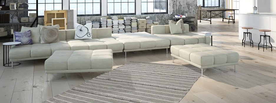 Wollteppich gewebt & gestreift